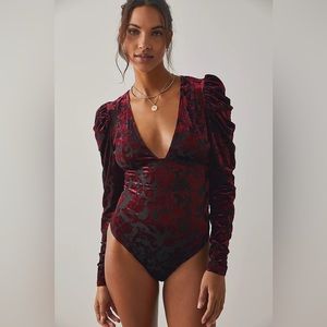 Free People Magic Hour Velvet Bodysuit